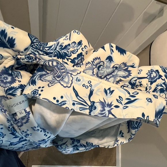 Tuckernuck Daphne Dress Chintz Toile Floral Bow Ruffle Neck Swing Mini LIKE NEW - Picture 9 of 9